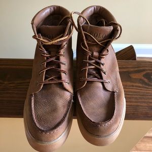 Polo Ralph Lauren brown leather boot style shoes